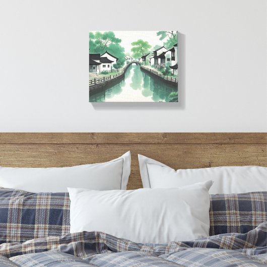 Traditionele Chinese landschapsschilderkunst, klas Canvas Afdruk (Insitu (Slaapkamer))