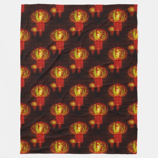 Traditionele Chinese lantaarns - naadloos patroon  Fleece Deken (Voorkant)