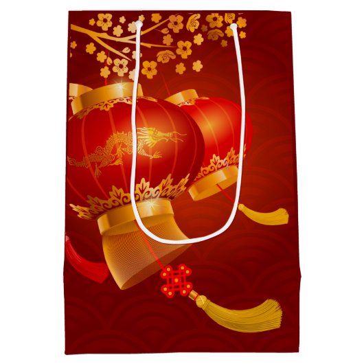 Traditionele Chinese Nieuwjaar Dragon Lanterns MGB Medium Cadeauzakje (Achterkant)