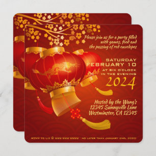 Traditionele Chinese Nieuwjaar Dragon Party SqIn Save The Date