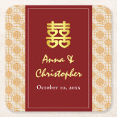 Traditionele Chinese Peranakan-huwelijk Kartonnen Onderzetters (Voorkant)