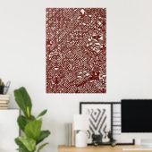 Traditionele Chinese Rode Papierknipkunst Poster (Thuiskantoor)
