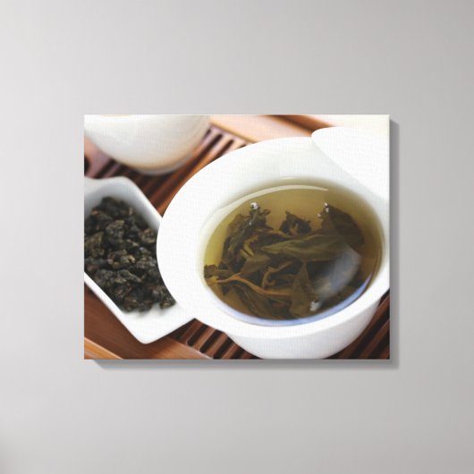 Traditionele Chinese theeceremonie: langthee Canvas Afdruk (Voorkant)