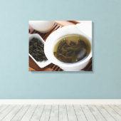 Traditionele Chinese theeceremonie: langthee Canvas Afdruk (Insitu (Houten vloer))
