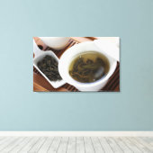 Traditionele Chinese theeceremonie: langthee Canvas Afdruk (Insitu (Houten vloer))