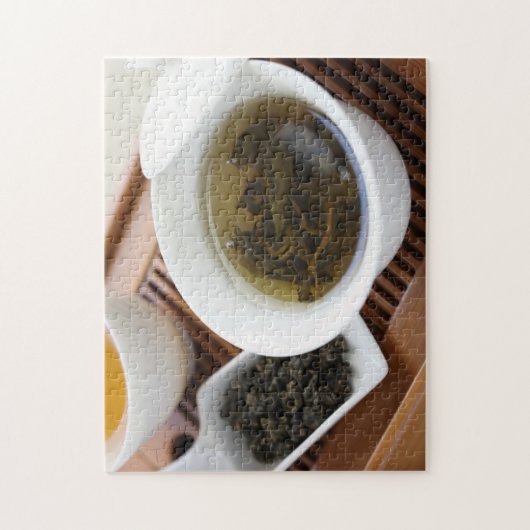 Traditionele Chinese theeceremonie: langwerpige th Legpuzzel (Verticaal)