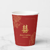 Traditionele Chinese trouwceremonie met draak en f Papieren Bekers (Achterkant)
