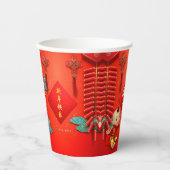 Traditionele Chinese vuurwerkers Tiger Year PC07 Papieren Bekers (Voorkant)