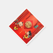 Traditionele Chinese vuurwerkers Tiger Year PN01 Servet (Hoek)