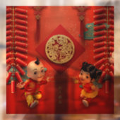 Traditionele Chinese vuurwerkers Tiger Year WC08 Raamsticker (Vel 2)