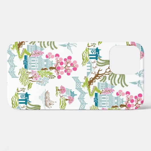 Traditionele Chinoiserie in lentekleuren Case-Mate iPhone Case (Achterkant (horizontaal))