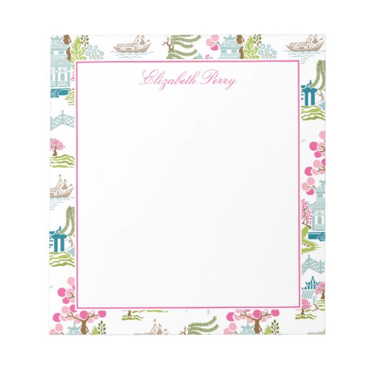 Traditionele Chinoiserie in lentekleuren Notitieblok (Voorkant)