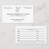 Traditionele chiro-Logo-chiropractor-benoeming Afsprakenkaartje (Voorkant / Achterkant)