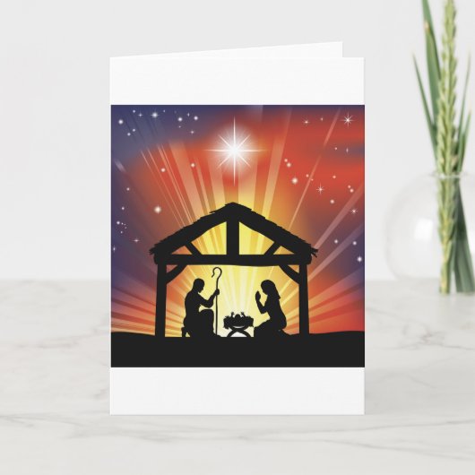 Traditionele Christelijke kerststal Feestdagen Kaart (Voorkant)