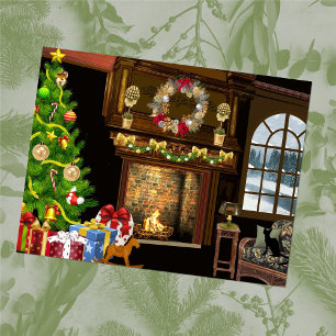 TRADITIONELE CHRISTMAS Fireplace Briefkaart