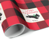 Traditionele Christmas Scottie Hond Custom Rood Cadeaupapier (Rol Hoek)