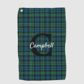 Traditionele Clan Campbell Tartan Golf Towel Golfhanddoek (Voorkant)