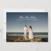 Traditionele Classic Calligraphy Monogram Foto Save The Date (Voorkant)