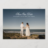 Traditionele Classic Calligraphy Monogram Foto Save The Date (Voorkant)