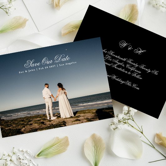 Traditionele Classic Calligraphy Monogram Foto Save The Date