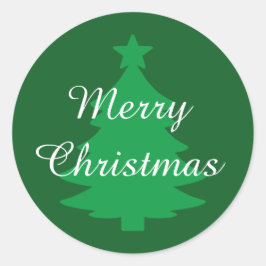 Traditionele Classic Green Merry Christmas-Sticker Ronde Sticker