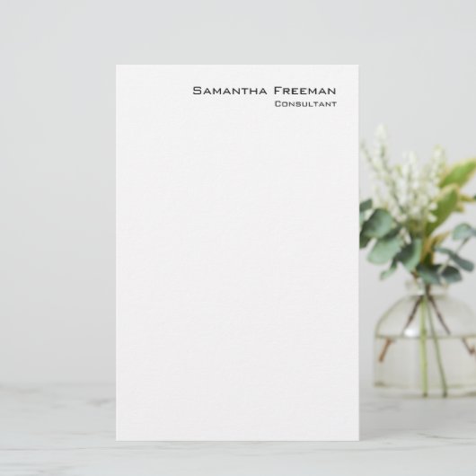 Traditionele Clean Plain White Minimalist Briefpapier (Staand voorkant)