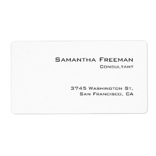 Traditionele Clean Plain White Minimalist Etiket