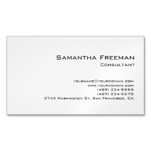 Traditionele Clean Plain White Minimalist Magnetisch Visitekaartje