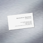 Traditionele Clean Plain White Minimalist Magnetisch Visitekaartje (Voorbeeld)