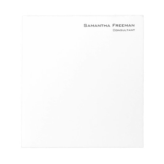 Traditionele Clean Plain White Minimalist Notitieblok (Voorkant)