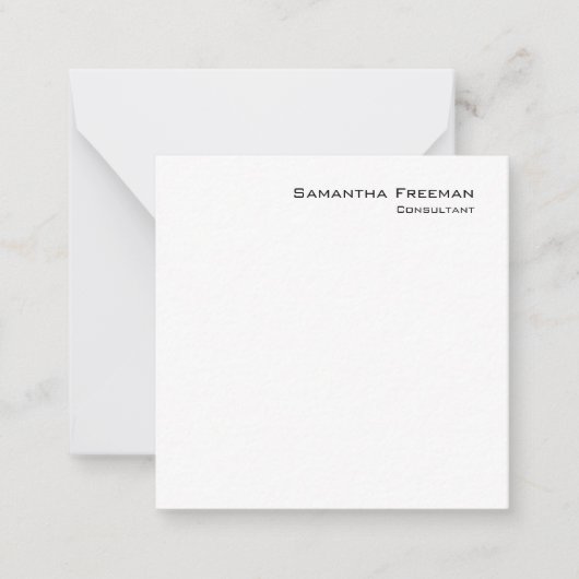 Traditionele Clean Plain White Minimalist Notitiekaartje (Voorkant)