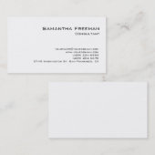 Traditionele Clean Plain White Minimalist Visitekaartje (Voorkant / Achterkant)