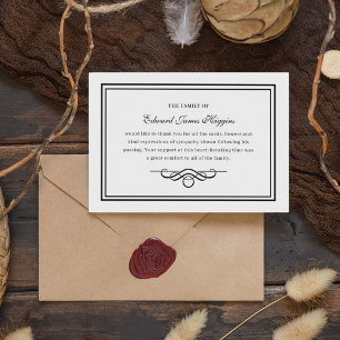 Traditionele condoleance   rouwkaarten met dankbet