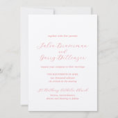 Traditionele Coral Roze Elegante bruiloft Kaart (Voorkant)