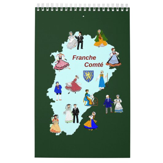 Traditionele Costumes van Frankrijk - Comté Kalender (Achterkant)