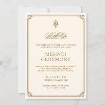 Traditionele Crème Gouden Rand Islamitische Mehndi