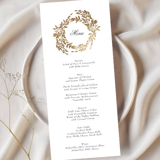 traditionele Crest Classic Elegante Bruiloft Menu
