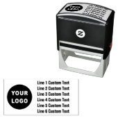 Traditionele Custom Business 6 Lijnen met Logo Sel Zelfinktende Stempel (In situ)