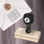 Traditionele Custom Business 6 Lijnen Tekst Hout Rubberstempel