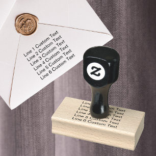 Traditionele Custom Business 6 Lijnen Tekst Hout Rubberstempel