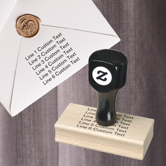 Traditionele Custom Business 6 Lijnen Tekst Hout Rubberstempel