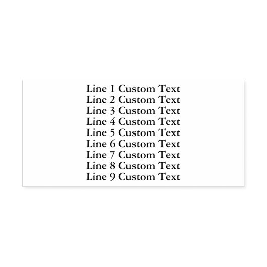 Traditionele Custom Business 9 Lijnen van Serif Te Zelfinktende Stempel (Design)