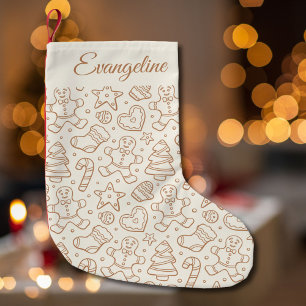 Traditionele Cute Vintage Kerst Naam Beige Kleine Kerstsok