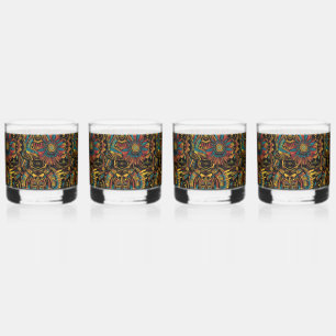 Traditionele Cyaan "Aztec Dream" Dranktrommels Whisky Glas