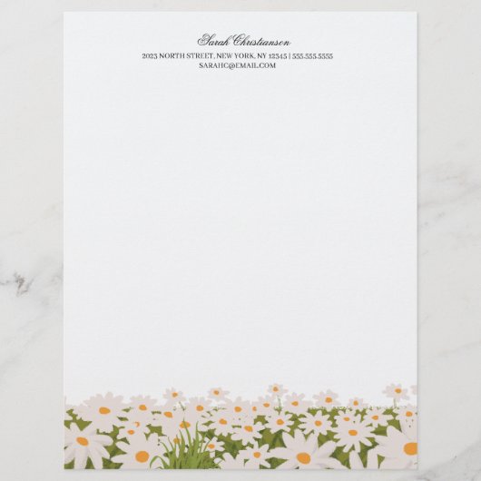 Traditionele Daisy Field Letterhead Briefhoofd (Voorkant)