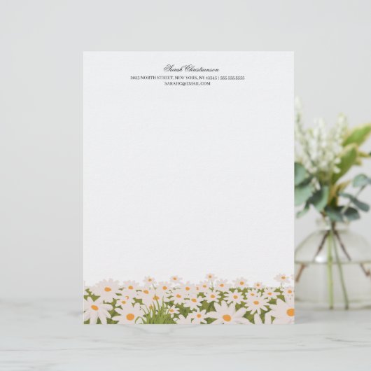 Traditionele Daisy Field Letterhead Briefhoofd (Staand voorkant)