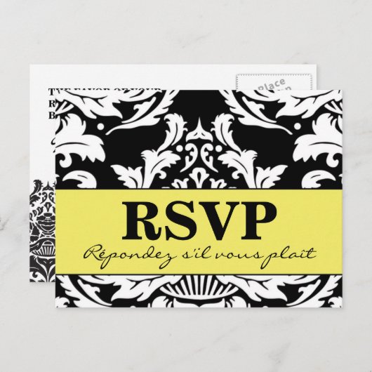 Traditionele Damast Ansichtkaart Uitnodiging Briefkaart (Voorkant / Achterkant)