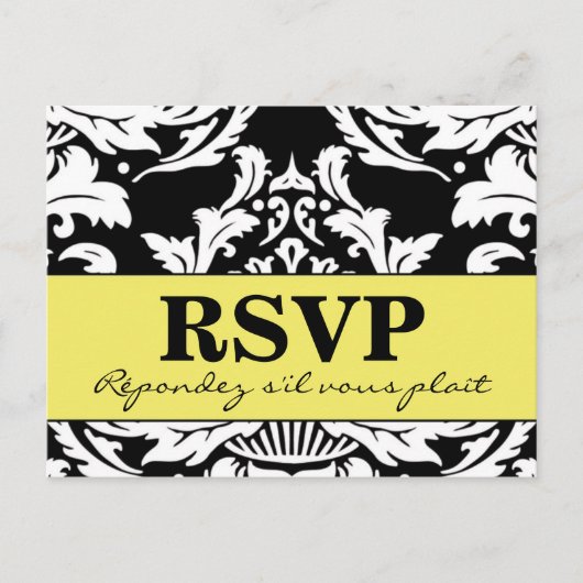 Traditionele Damast Ansichtkaart Uitnodiging Briefkaart (Voorkant)