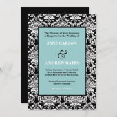 Traditionele Damasuitnodiging Kaart (Voorkant / Achterkant)