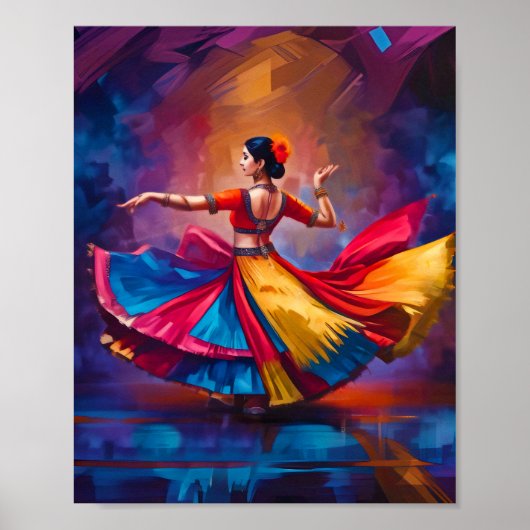 Traditionele danser Print, Poster papier (mat) (Voorkant)